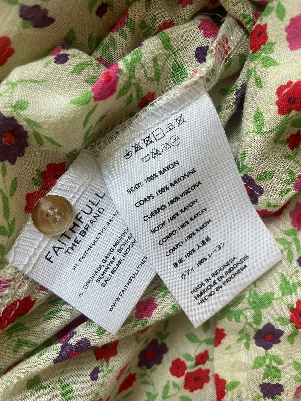 Faithfull the Brand Marianne Mini Dress in Bastille Floral Print Small 4 - Picture 6 of 6